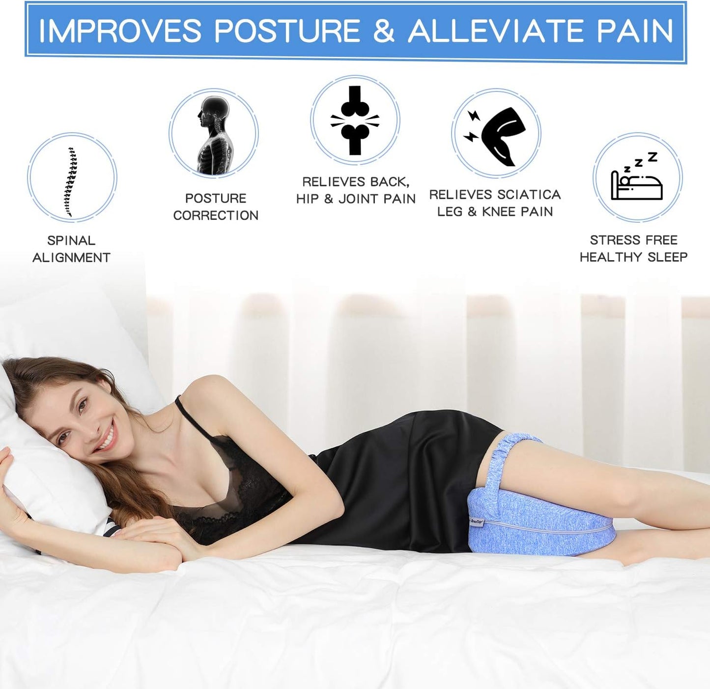 Sit&Zip® Memory Foam Leg Support Pillow