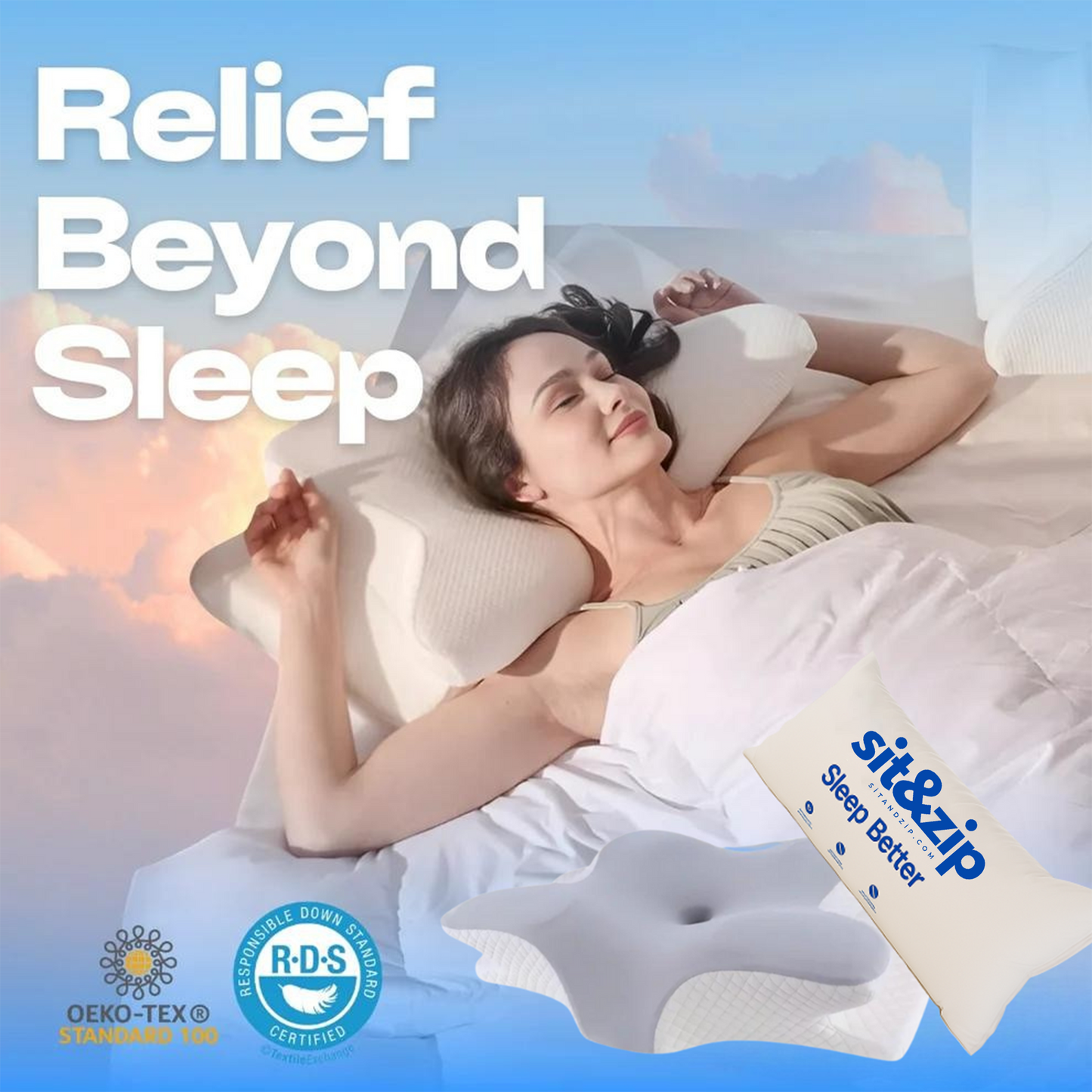 Sit&Zip® Contour Pillow 2.0 : Elevated & Enhanced Thickness
