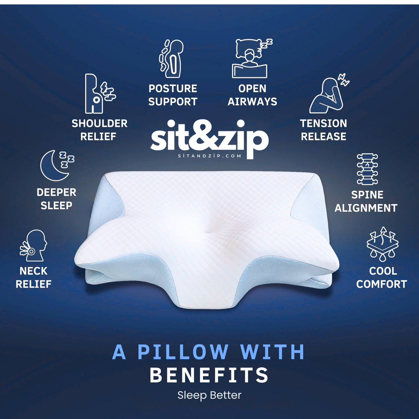 Sit&Zip® Contour Relief Pillow
