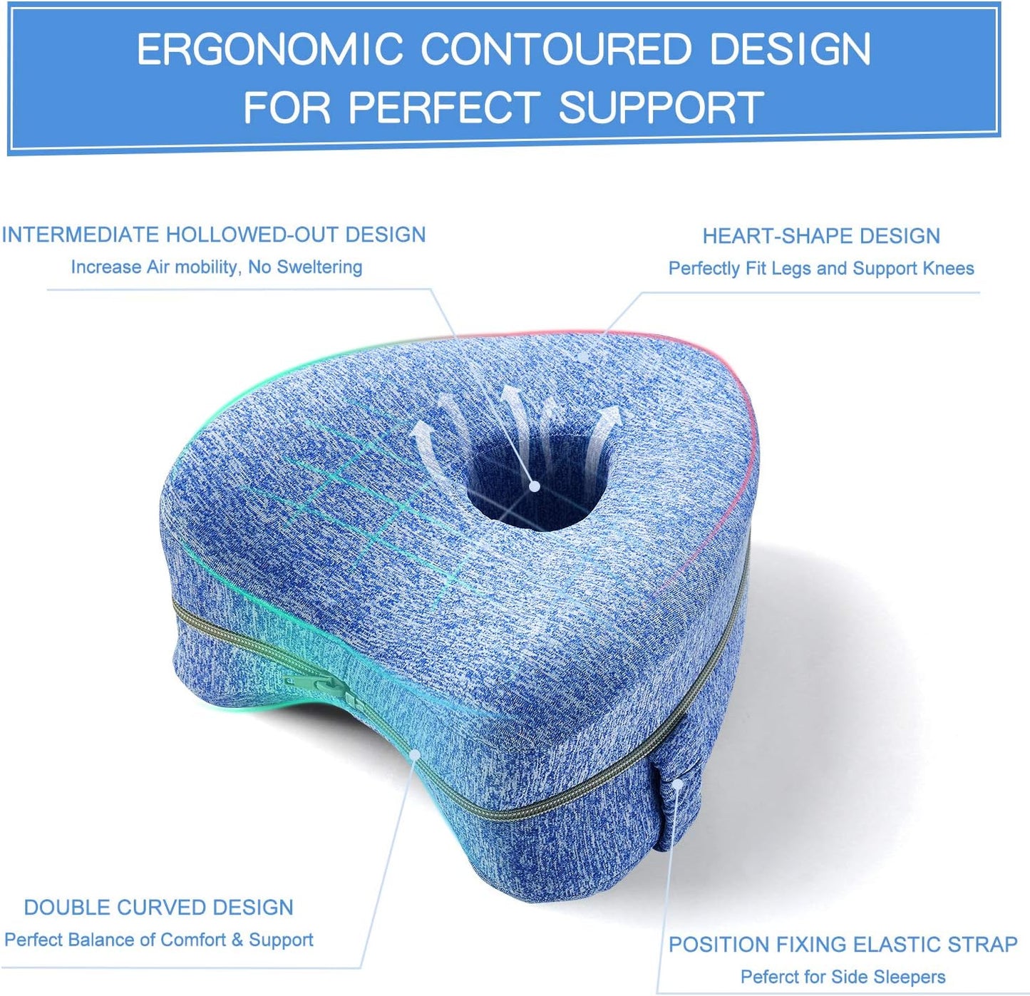 Sit&Zip® Memory Foam Leg Support Pillow