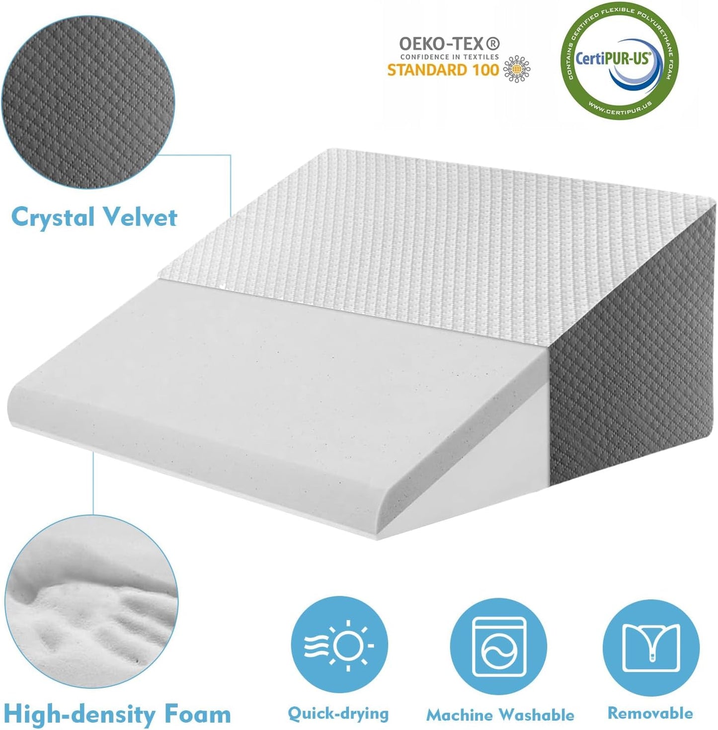 Sit&Zip® Memory Foam Wedge Pillow