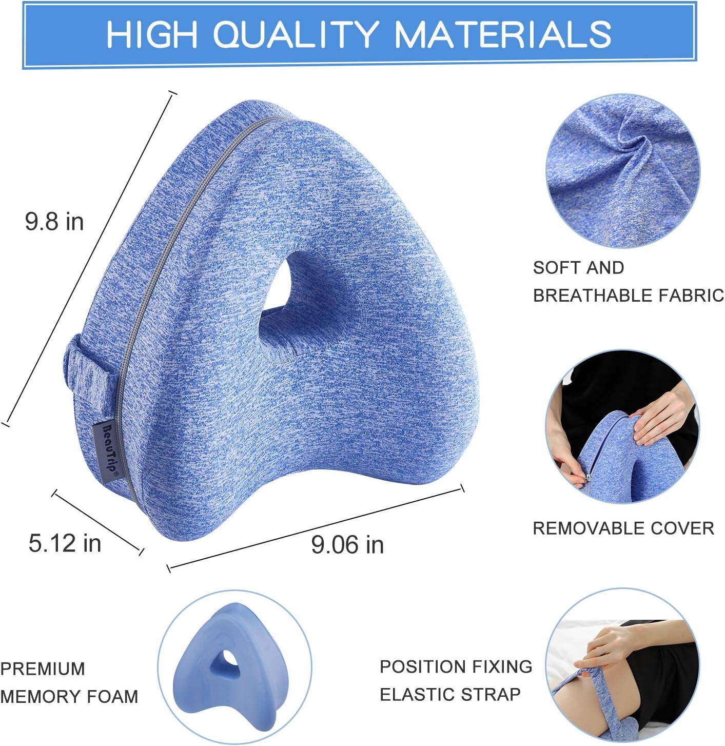 Sit&Zip® Memory Foam Leg Support Pillow