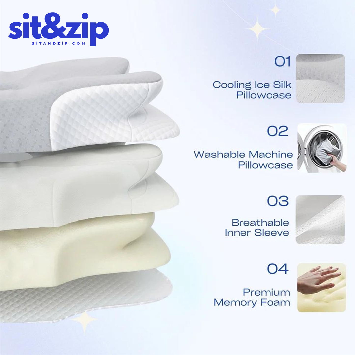 Sit&Zip® Contour Relief Pillow
